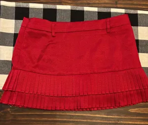 Qelvarine red pleated y2k vibes skirt small thumbnail 1