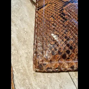 VTG Brown Python Snake Skin Leather Envelope Clutch‎ Handbag Purse thumbnail 11