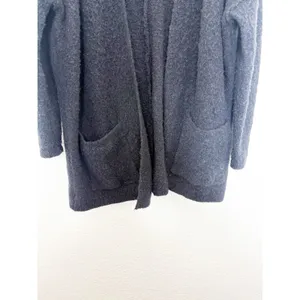 Free People Phantom Long Cardigan Black Front Open Wool Blend Large Oversized thumbnail 10