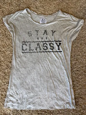 Zoe Karssen “Stay Classy” Gray Tee Size Medium thumbnail 1