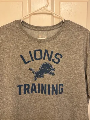 Detroit Lions Player’s Trunk NFL Training Team Issued Gray Nike Casual T-Shirt thumbnail 3