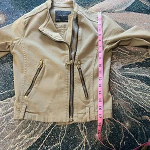 Zara BASIC Tan Cargo Utility Jacket XS Full Zip Asymmetrical Y2K Streetwear thumbnail 12