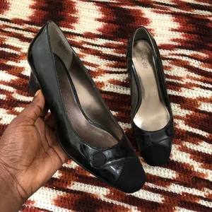 East5th manmade black patent leather pumps kitten heels corporate classy office siren preppy dark academia-6.5M thumbnail 1