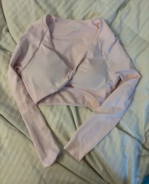 YoungLa Pink Twist Front Cropped Long Sleeve thumbnail 1