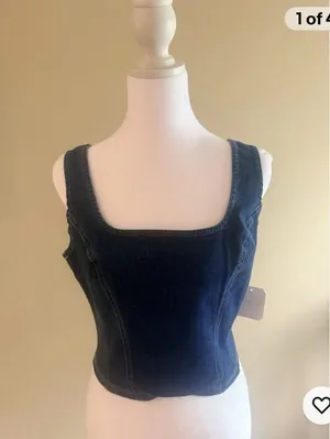 Altars State denim top thumbnail 1