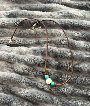Turquoise And Pearl Necklace Blue thumbnail 2