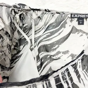Express Grey Black Zebra Print 3/4 Sleeve Button Down‎ Shift Dress Size Small thumbnail 6
