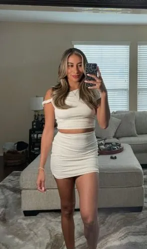 Cream Open Back Cutout Mini 2Piece Set Size Small thumbnail 1