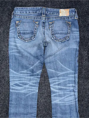 Vintage True Religion Low Rise Bootcut Jeans Sz 28 x 31.5 Raw Hem USA Made Y2K thumbnail 5