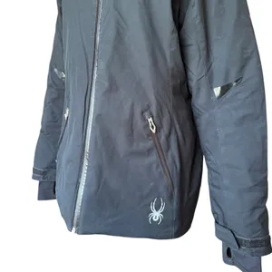 Spyder Duck Down Winter Jacket Black Shell Pink Interior Womens Size 10 Medium thumbnail 5