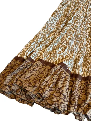 Soft Surroundings Kara Animal Print Maxi Dress Flowy Tiered Neutral Size XS thumbnail 13
