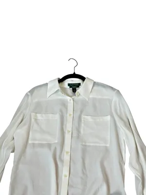 Lauren Ralph Lauren Slim Fit Blouse Long Sleeve Minimalist Timeless Classic thumbnail 2