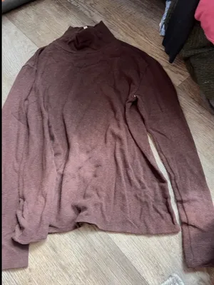 Reformation brown turtleneck sweater top small thumbnail 2