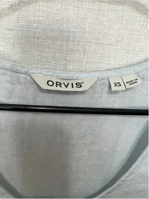 Orvis 100% Linen Blue Gingham Trim Lightweight Summer Midi Tank Dress thumbnail 4