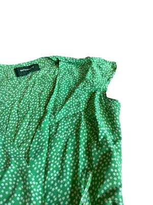 Reformation Dawn Mini Wrap Dress Green Floral Print Flowy Girly Party Size Small thumbnail 8