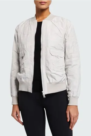 Blanc Noir Tierra Aviator Light Gray Jacket NWT Medium thumbnail 1
