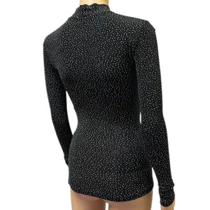 Newport Starry Night Mock Neck Long Sleeve Lightweight Bodycon Nylon Top Small thumbnail 3