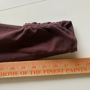 WILO The Label Ribbed High Waisted‎ Ruched Hem Leggings Women Size S Burgundy thumbnail 6