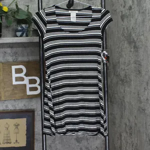 NWT Unedited By Teeze Me Short Sleeve Knit A-Line Dress Black / White XXS thumbnail 3
