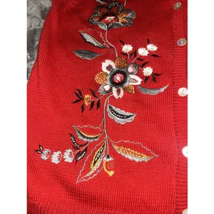 Alfred Dunner‎ Red Embroidered Sweater Vest Women's Medium Floral Cottagecore thumbnail 3