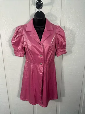 Fate Pink Puff Sleeve Dress Size Small EUC thumbnail 3