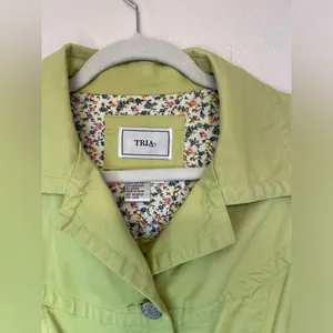 Vintage Tria Y2K Women's Light Green Cotton Jacket Size‎ M thumbnail 2