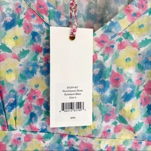 NWT‎ LOVESHACKFANCY Hutchinson Floral Midi Dress Rainbow Blast blue pink v neck thumbnail 9