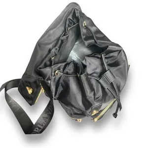 Valentino Orlandi‎ Black Vegan Nylon Backpack w/ Pouch Logo Gold Hardwarware NWT thumbnail 5