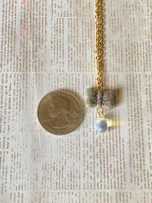 Handmade Czech glass butterfly fairy whimsy dainty necklace🦋 thumbnail 6