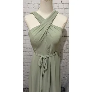 Azazie Green Sleeveless Chiffon Bridesmaid Dress, Prom, Gown, Party, Regular 8 thumbnail 2