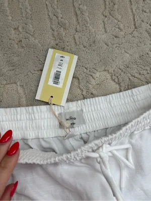 Aritzia Wilfred Thesis White Linen Pants thumbnail 4
