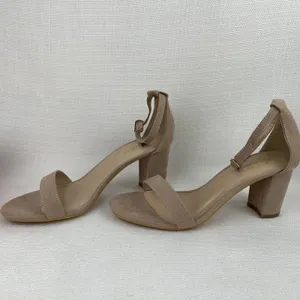 Ankis Women’s Open Toe Ankle Ng Sandal Nude Numeric 9‎ Suede Chunky Heel New! thumbnail 4
