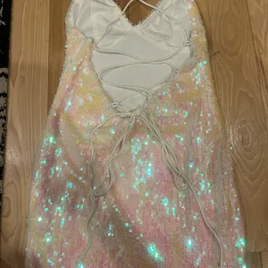 Superdown Tamia Lace-Up dress in Opal Iridescent. Size Small. thumbnail 4