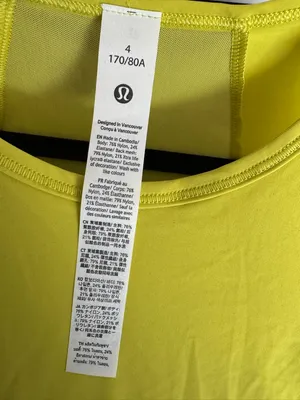NWT LULULEMON - Yellow Serpentine Crop Tank - $58 - 4 thumbnail 4