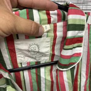 Womens Size S Print Fresh Candy Striped PJ Set EUC thumbnail 3