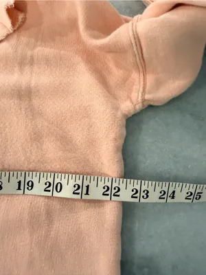 NWOT Free People Size S Pink Ooh La Ruffle Yoke Long Sleeve Raw Hem Sweatshirt thumbnail 9