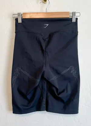 Gymshark | Compression Reflective High Waisted Cycling Biker Shorts‎ in Black thumbnail 1