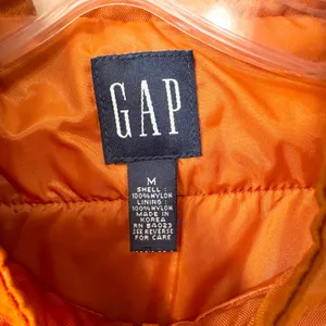 GAP Medium Puffer Vest‎ VTG Y2K Burnt Orange Quilted Full Zip Fall Boho 1700 thumbnail 9