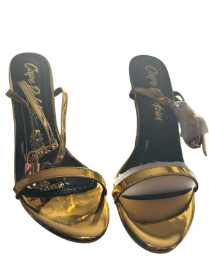Cape Robbin Metallic Gold Strappy Stiletto Heels thumbnail 2