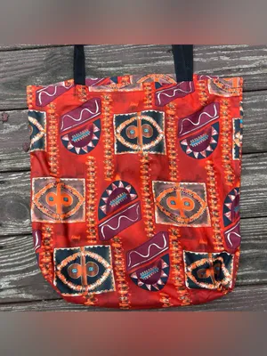 Unisex Boho Maximalist Fabric Tribal Shoulder Tote Bag Casual Everyday Wear|LRG thumbnail 6