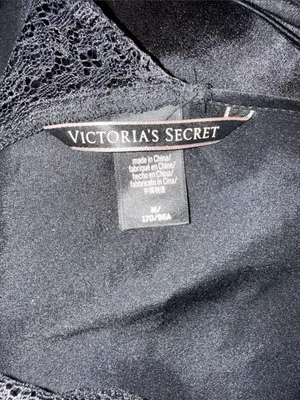 Victoria’s Secret Lace Trim Black Slip Dress sheer lingerie adjustable straps M thumbnail 7