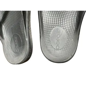 Oofos OOlala Luxe Flip Flop Thong Recovery Sandal Women's‎ Size 8 Black #S54-6 thumbnail 4