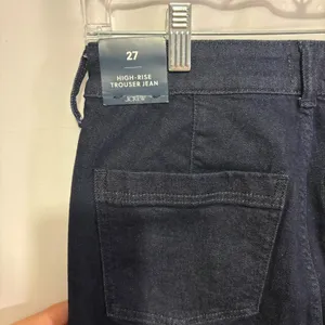 J.Crew High-Rise Trouser Jean in Deep Indigo Rinse Wide Leg Sz 27 Classic Preppy thumbnail 16