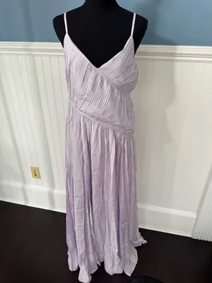NWT Trina Turk Cherry Grove Lavender Purple Maxi Dress Size Large thumbnail 5