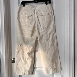 White House Black Market Ivory Cotton Corduroy Cropped Pants Women’s Size 6‎ thumbnail 5