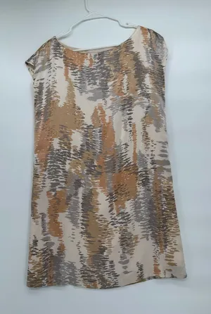 Club Monaco Neutral Brushstroke Mini Dress in Beige, Tan, Gray thumbnail 1