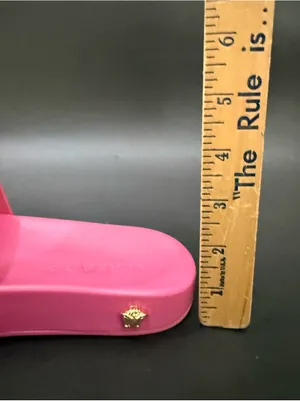 VERSACE Hot Pink Medusa Palazzo Pool Slides MISSING MEDUSA thumbnail 10