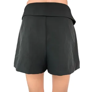 Zara Women's Black High Waisted Casual Buckle Zip Mini Shorts Skort Skirt Size S thumbnail 3