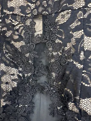 NWT Women L 8 10 Black Lace Mermaid Maxi Gown Gothic Formal Evening SHEIN Belle thumbnail 4