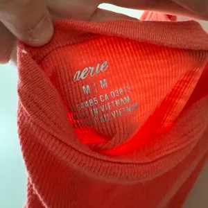 Aerie Bright Orange Coral Super Soft‎ Halter Tie Tank Top thumbnail 4